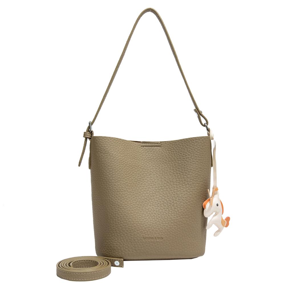 Retro Lychee Muster Pendler Bucket Bag Damen Trend Vielseitig Lässig Einfache Schulter Messenger Bag