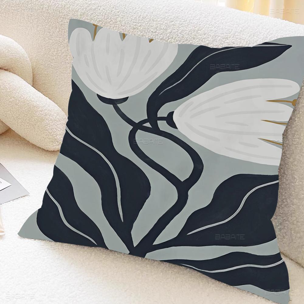 Matisse Flowers Leaf Pillow Covers Cartoon Sofa Decorative Home Double-sided Printing Short Plush Cute Cushion Cover