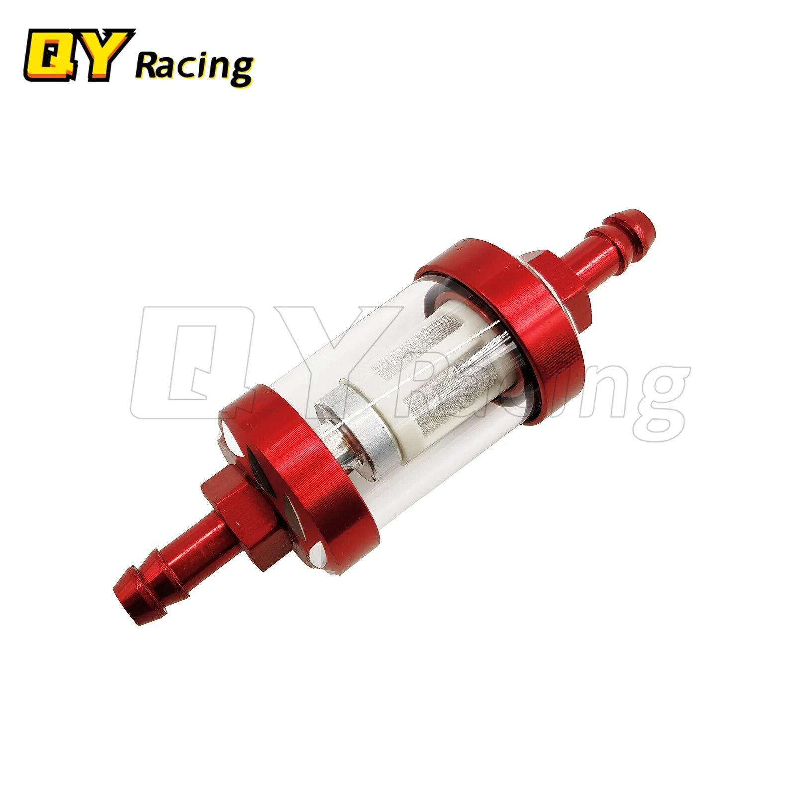 

8 мм CNC алюминиевый сплав стекло мотоцикл газовое топливо бензин масляный фильтр мото аксессуары для ATV грязь питбайк мотокросс красный