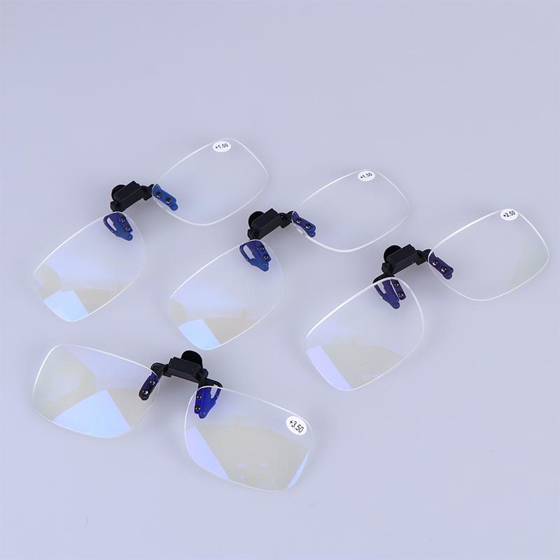 Ultra-Light Clip Presbyopic Glasses Rimless Flip Up Down Reading Glasses With Clip Optical Lenses Magnifying Glasses For Reading