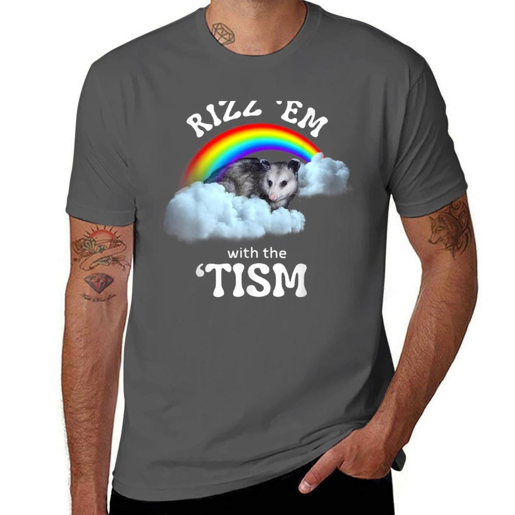 Autism Funny Rizz Em With The Tism Meme Autistic Opossum Tshirt Basic Comfort Fit Tshirt For Unisex