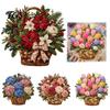 Progetti di Decorazioni per la Casa Fatte a Mano Cesto di Fiori Patchwork Kit Fai da Te, Fiori di Tessuto Stratificati Lavorazione Artigianale Floreale 3D Progetto di Cucito per Adulti,