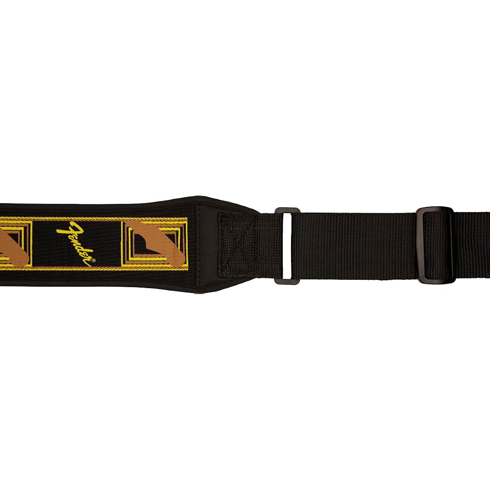 Fender Swell Neoprene Strap Black Yellow Brown 2.5 Inch Instrument Accessory Canada Made