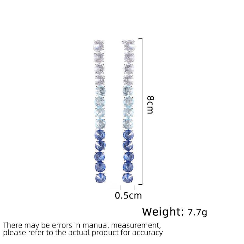 Women's Light Luxury Design Elegant Long Gradient Tassel Earrings Fashionable And Versatile Niche Design Earrings