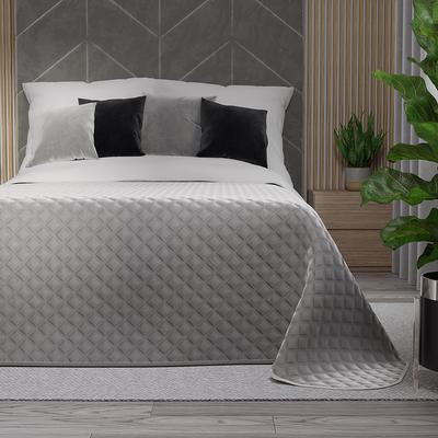 VELVI Decorative Bedspread - Gray Elegance with a Geometric Pattern - 170x210cm