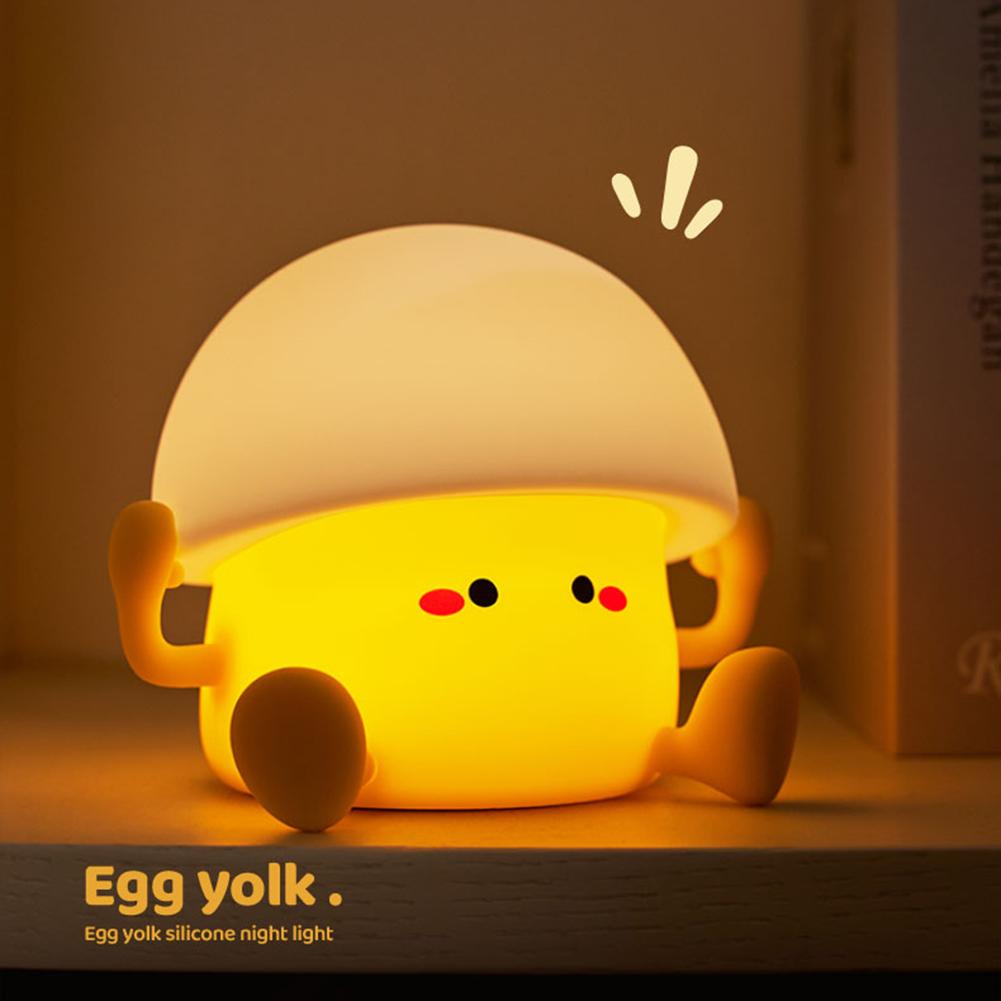 Silicone Pat Night Light Animal Bedside Lamp 2 Level Dimmable Atmosphere Light Eye Caring Cartoon Sleeping Light for Desk Decor