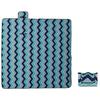 Foldable Picnic Blanket Blue Wave 200x200cm Velvet