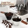 304 Nonrust Steel Espressos Measuring Cup with Wood Handle for Comfortable Grip and Accurate Liquid Measurement