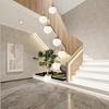 Nordic Solid Wood Spiral Staircase Chandelier for Dining Room and Mezzanine