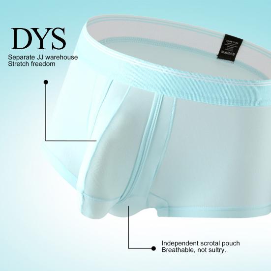 Breathable Boxer Shorts Men Underwear Elastic Mid-rise Tight Cut High Elasticity Boxers Briefs Solid Color Separated Elephant Panties Non-stretched