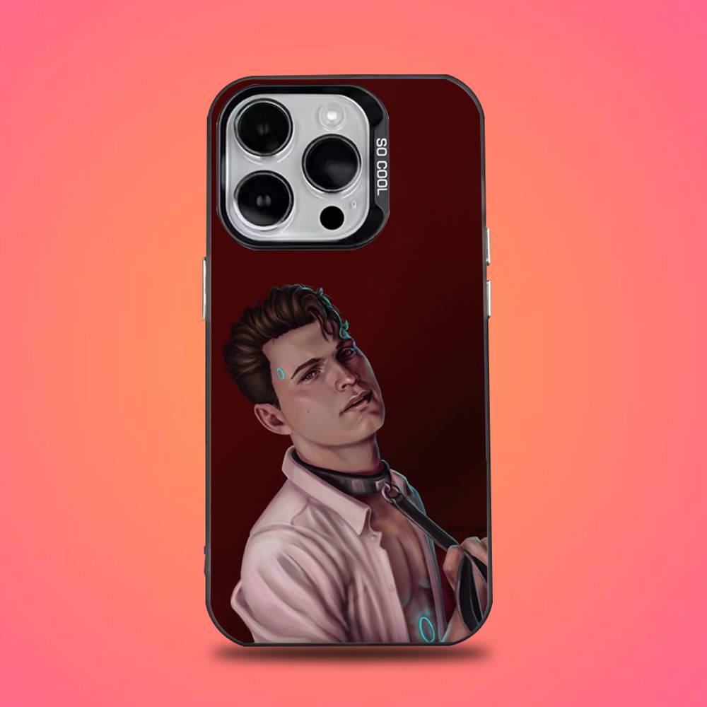 

D-Detroit Become Human Чехол для телефона iPhone 17,16,15,14,13,12,11,Pro,XS,Max,Plus,Mini,SE4,E Черный Матовый Ударопрочный Чехол iPhone15