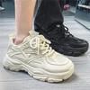 Spring and autumn new men's shoes mesh casual sports heightening couples do not match white non-slip white shoes sports dad shoes