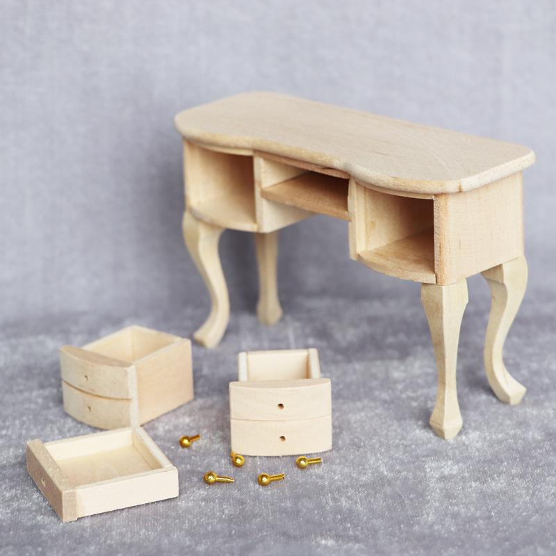 1/12 Scale Miniature Wooden Desk Model Ornament - DIY Miniature Photography Props- Seasonal Decor - Perfect Gift