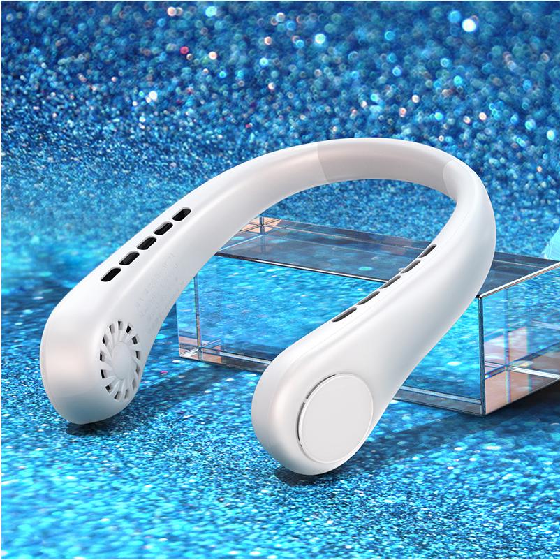 Mini Neck Fan Portable Bladeless Hanging Neck Rechargeable Air Cooler Mini Summer Sports Fan