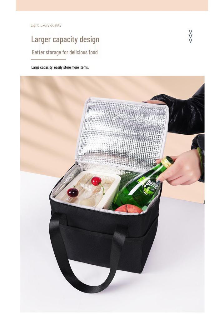 Waterproof Oxford Insulated Bento Bag - Large Capacity Picnic & Lunch Tote with Ice Pack