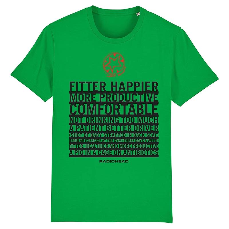 2025 Radiohead, Americké retro klasické nadměrné tričko s krátkým rukávem z rockové punkové kapely