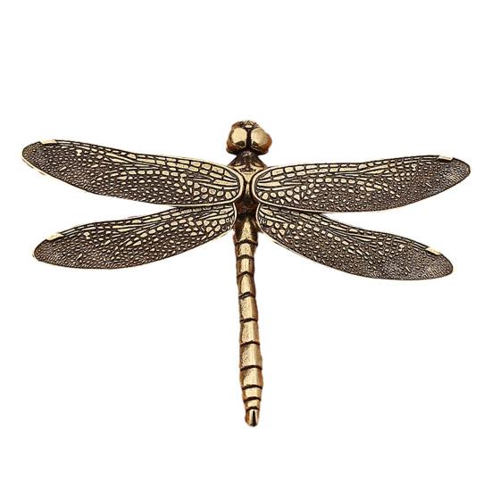 

Dragonfly Ornament Delicate Modelling Sculpture Vintage Copper Animal Ornament Rustic Style for Home Decor бронзовий