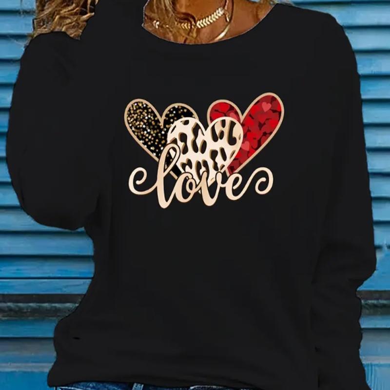 

Топы для женщин Have Mutual Affinity Print Круглый вырез с длинным рукавом Футболка Осенний повседневный тонкий пуловер Женский топ с длинным рукавом 6XL чёрный