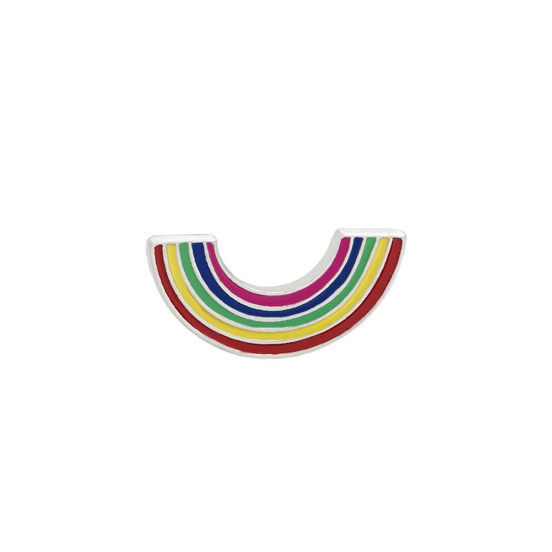 Simple Rainbow Shaped Enamel Brooches Women Girls Backpack Bag Clothes Metal Pins