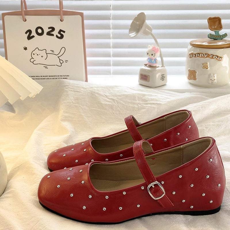 Fashion Shallow Mouth Shoes Woman Flats Clogs Platform Rivets Studs Increas Height Autumn Dress Creepers Retro Summer Fall Ballerinas Ma