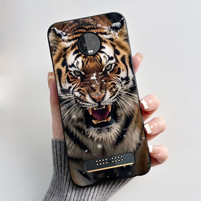 

Case For Motorola Moto Z3 Play Beautiful Little Girl Pattern Shockproof Soft Cover Bumper Silicone Jelly Black Case Moto Z3 Play
