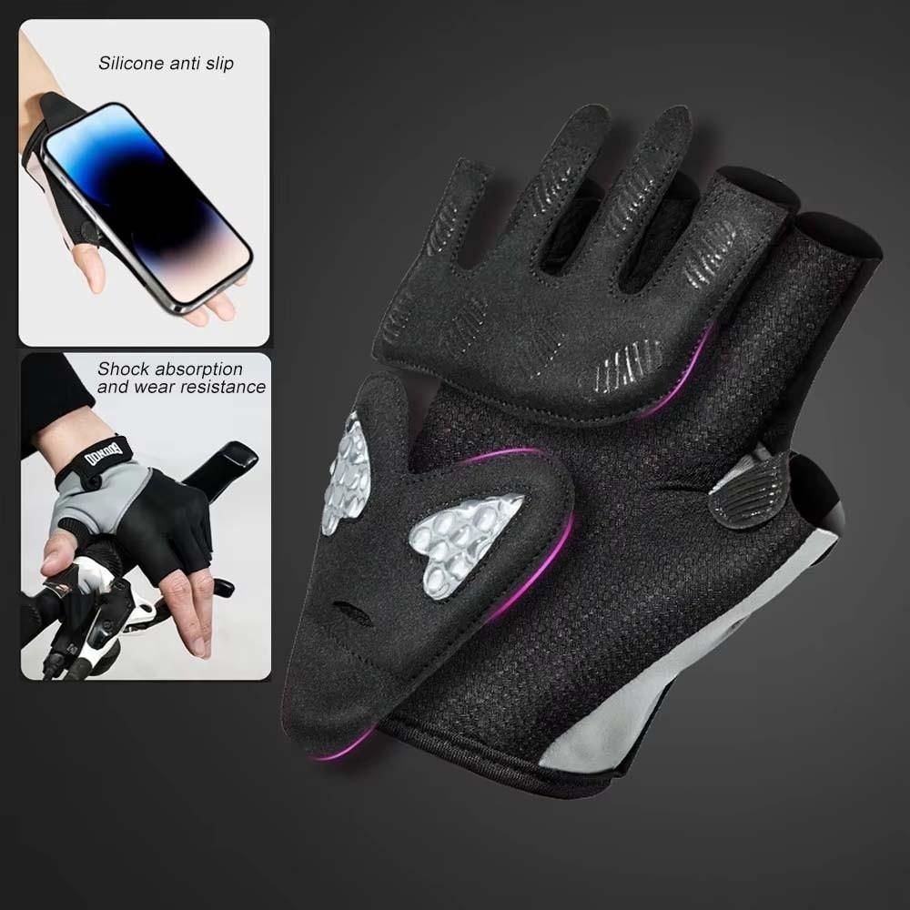1 Pair Breathable Cycling Gloves Silicone Half Finger Mittens Fitness Gloves  Bodybuilding