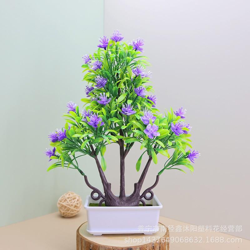 Artificial Rose Mini Potted Plant Decor Living Room Home Interior Plastic Floral Arrangement In Multiple Colors