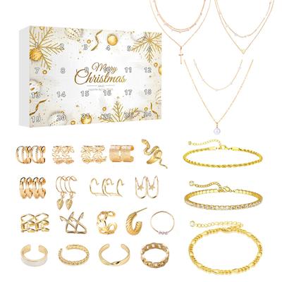 3D Jewelry Advent Calendar For Adults Women, 24 Day Christmas Countdown Calendar, Necklace Ring Earrings Bracelet Christmas Surprise Gift