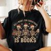 Funny Skeleton Christmas Books Shirt: Comfort Colors Holiday Tee