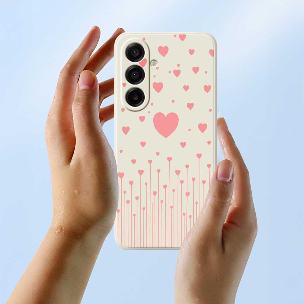 For Samsung Galaxy A17 5G Case Pink Love Pattern Printing Straight Edge TPU Phone Back Cover