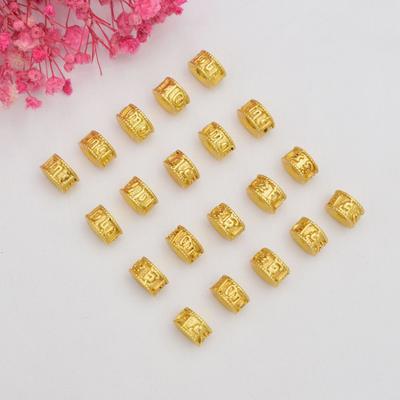10 Stück farberhaltende antike goldene Mantra-Perlen mit sechs Zeichen, DIY-Armbänder, Armbänder, lose Goldperlen, Schmuckzubehör