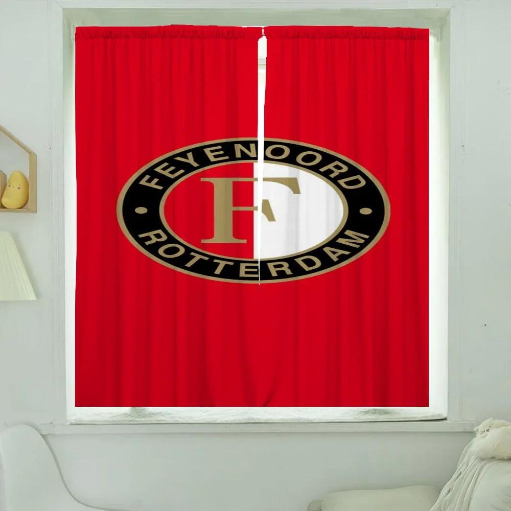 Set Of 2 Window Kitchen Curtains Living Room Door Curtain Feyenoord Fc Partition Bedroom Decoration Darkening Polyester Ideal For