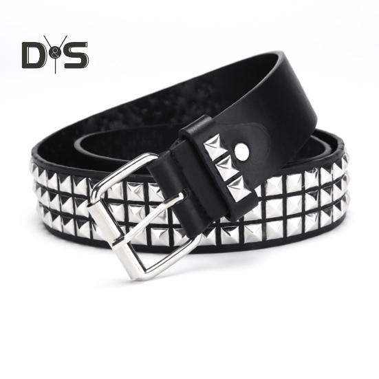 Punk Style Studded Belt Square Rivets Adjustable Straps Rock Waistband Women Girls Gothic Scene Accessories