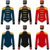 Womens Ringmaster Costume Circus Carnival Party Long Sleeve Stand Collar Fringe Shoulder Jacket Coat Hat Set
