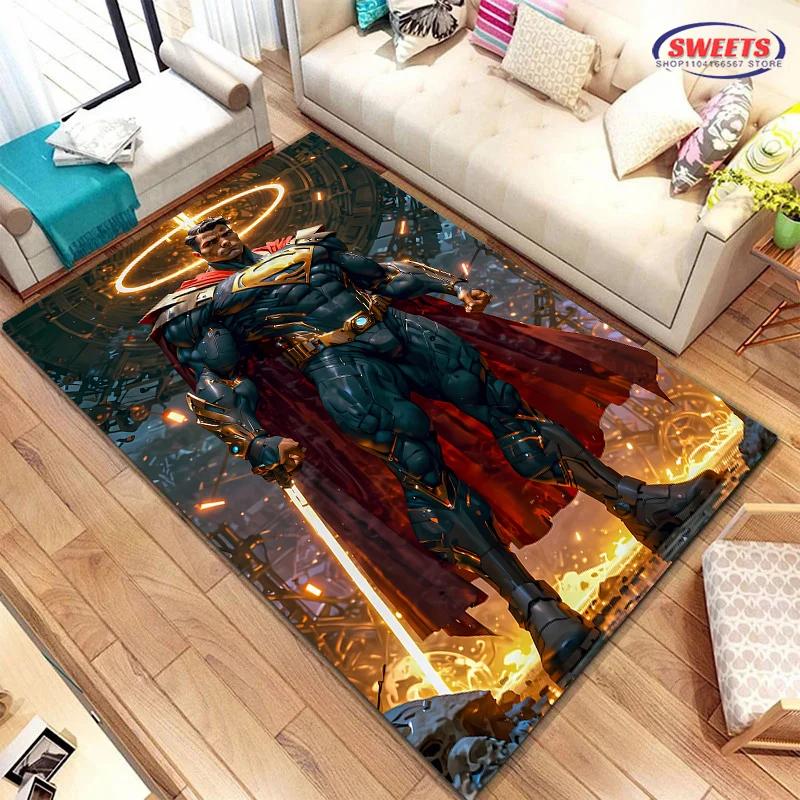 Superman Carpet, Bedroom Floor Mat, Living Room Sofa Bed Mat, Non-slip Exquisite Home Decor, Durable Machine Washable Rug