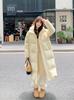 Long down jacket women's winter new super long over the knee couple loose thickened white duck down jacket