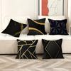 Black Gold Cushion Cover Pillow Cover Decor Pillowcase Printed Cushion Case for Couch
