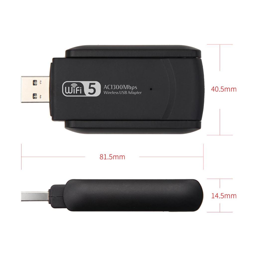 Dual-Band USB3.0 WiFi Network Card for Laptop/Desktop - 1300Mbps High-Speed & Stable Connection