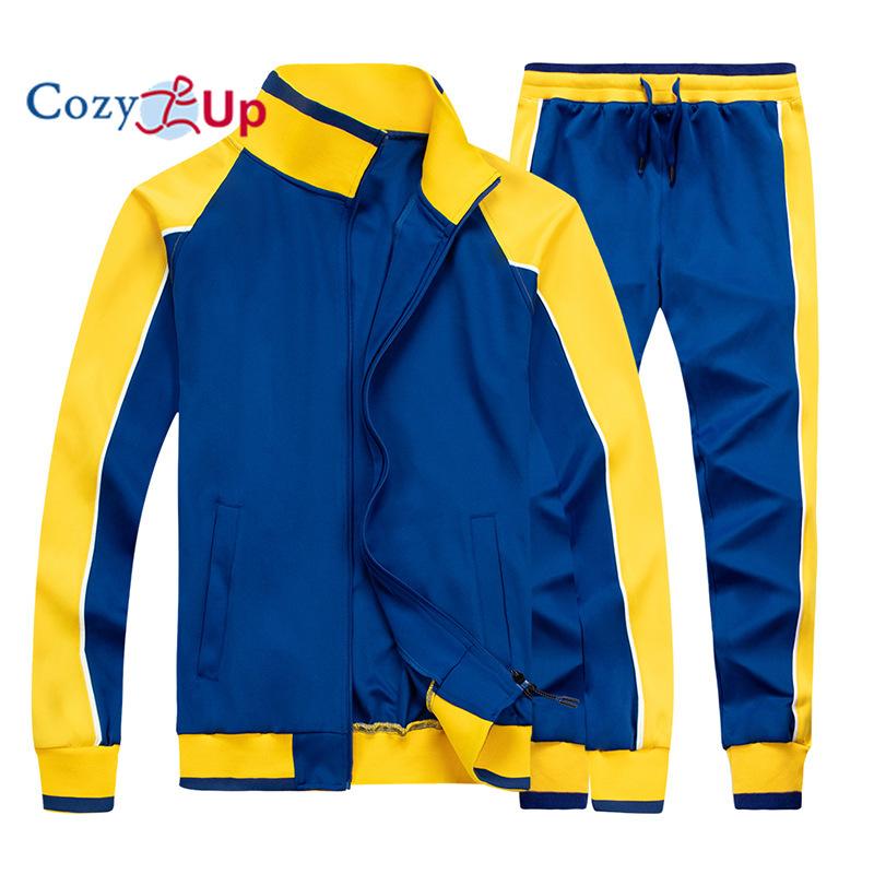 Men's Activewear Full Zip Warm Tracksuit Sports Set Casual Sweat Suit