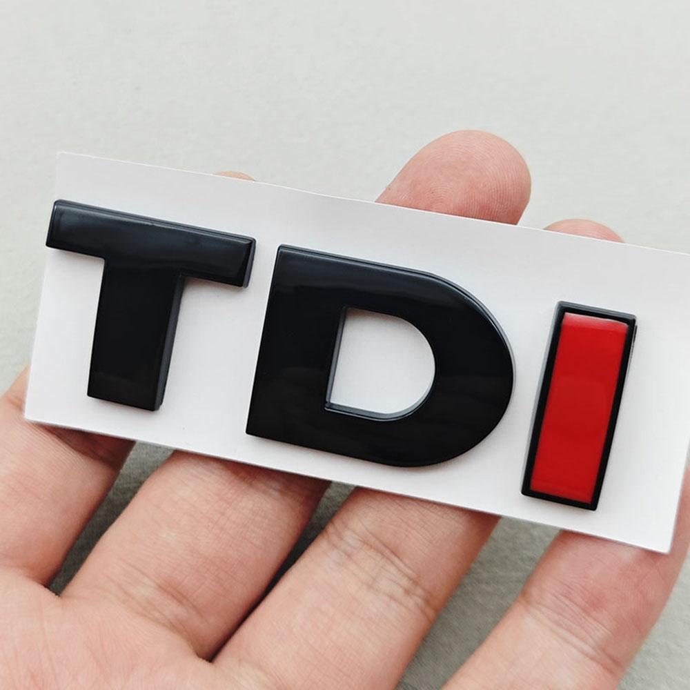 AAXS1 3D ABS Black Logo TDI Emblem Car Trunk Badge For VW Passat Jetta Touareg Tiguan Touran Golf 4 5 6 Caddy TDI Sticker Accessories