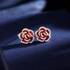 Black Camellia Stud Earrings: Trendy, High-End, Light Luxury Jewelry for Women