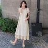 2026 Summer Maternity Blouse Dress: Fresh Embroidered, Chinese-Style, Light National Layered Two-Piece Set