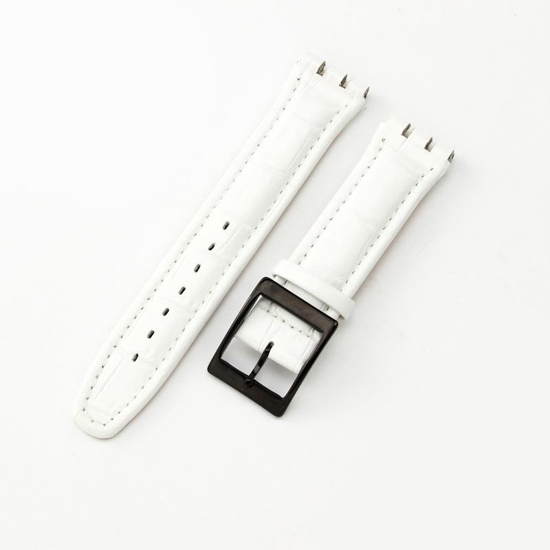 17mm 19mm Äkta Läder Klockarmband för Swatch YCS YAS YGS Armband Spänne Armband Män Sport Vattentätt Klockarmband
