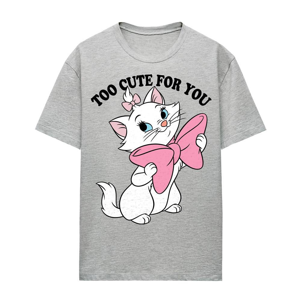 The Aristocats Womens/Ladies Too Cute For You Marie Heather Valentine`s Day T-Shirt