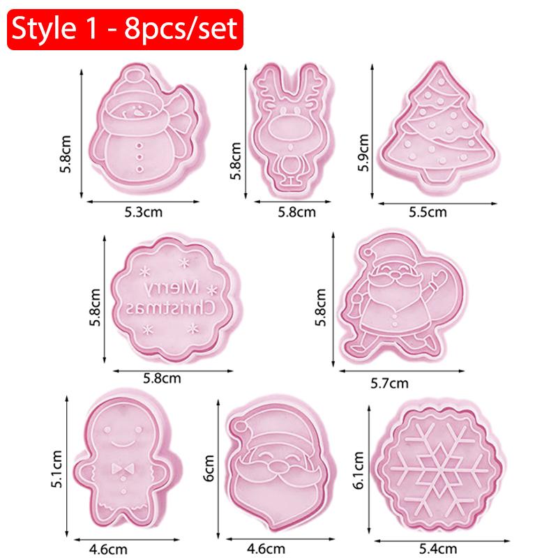 4 Style Christmas Cookie Cutter Biscuit Mold Pastry Pressing Cookie Stamp Baking Mold Pastry Tools