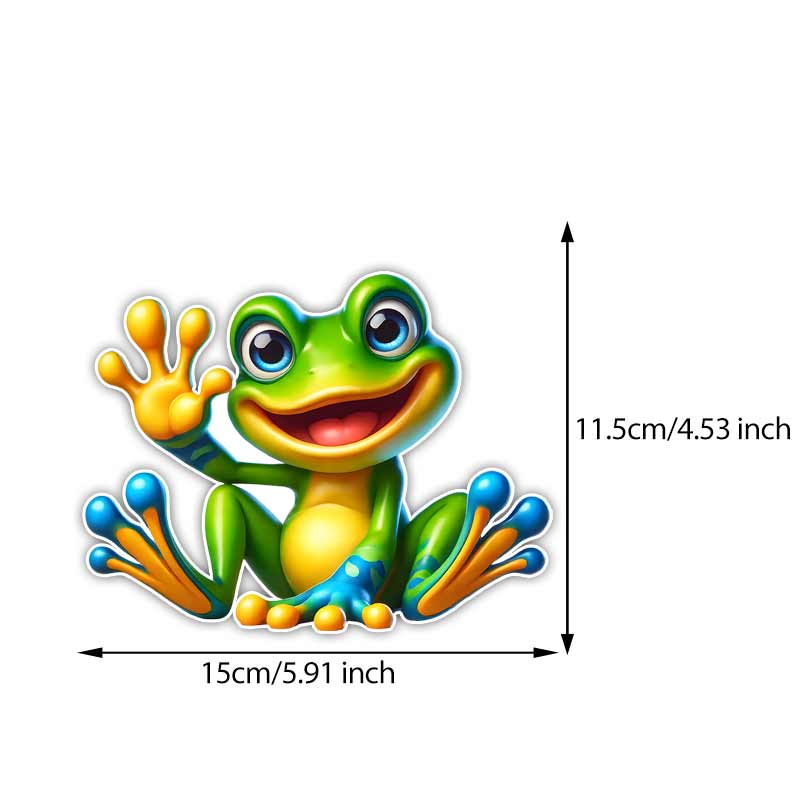 

Cute Frog Car Sticker Waterproof Vinyl Decal on Bumper Rear Window Laptop Self-adhesive Decal For Car Accessories B-15cm Longest Side