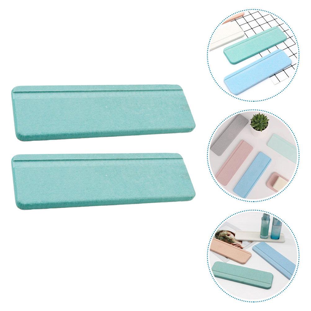 2Pcs Bathroom Diatom Absorbent Pad Non-Slip Washbasin Cup Soap Holder Multifunctional Water Absorption Mat Diatom Mat