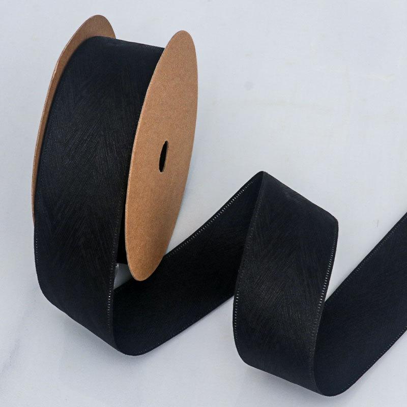 Decorative Romantic and Cozy Solid Color Matte Herringbone Twill Patterned Ribbon Handmade Diy Bow Tie Hair Collar Hat Gift Box Decorative Ribbon