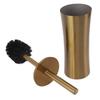 Household Toilet Brush Kit Bathroom Stainless Steel Golden Toilet Brush with Brush Holder Small