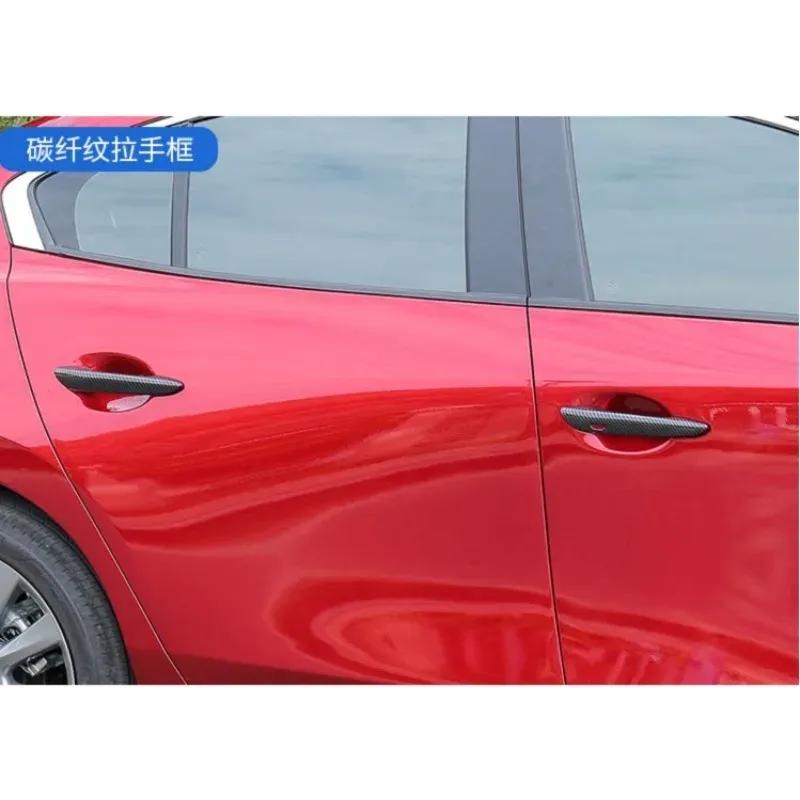 For Mazda 3 Axela CX‑30 Carbon Fiber Style Door Bowl Handle Anti‑Scratch Protective Decor Trim Accessories